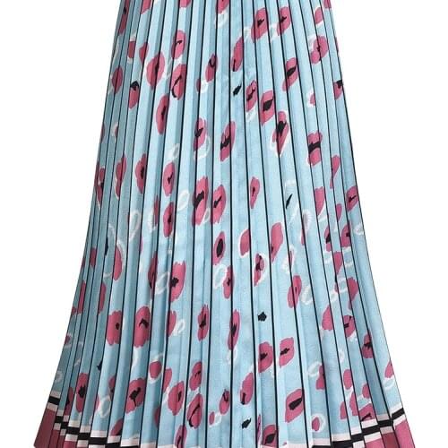 Fashion New Leopard Print Cut Piece Pleated Skirt Fabric With Good Drapery