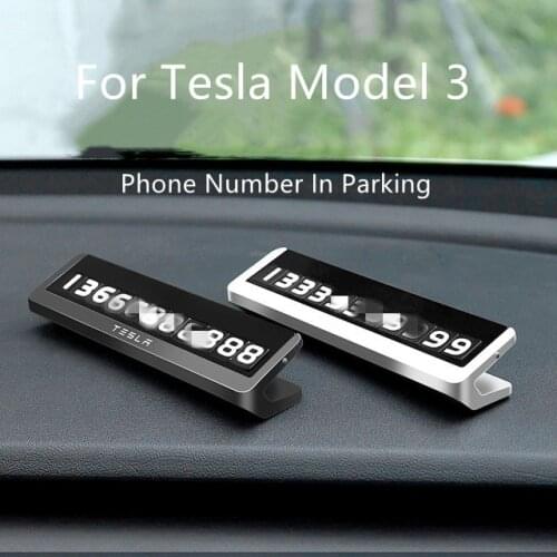 New For Tesla Model 3 Y S X Temporary Parking Styling Phone Number Card Plate Telephone Number Park Stop Sticker Car Accessories