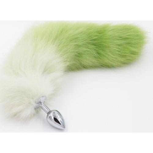 New Fox tails With metal anal plug Sex toys Metal Butt plug sex games Role play toy Gree Tint Real tails Drop shipping