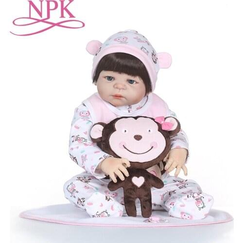NPK 55cm full Silicone Reborn Babies Princess Dolls Toddler Vinyl Simulated Doll Reborn Christmas Gifts Bebe Alive Brinquedos