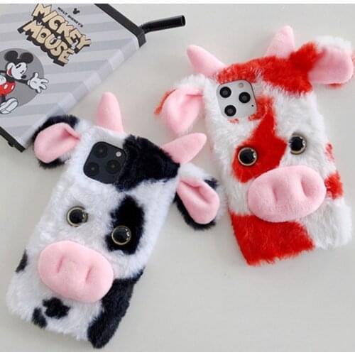 Cute Soft Fluffy Furry Plush Shockproof Case Cover Skin Back Shell for Xiaomi 7 8 SE 9 Redmi 7A 8A Note 7 8 Pro 8T 9 9S X10 5G