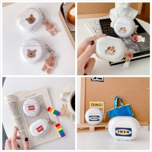 Transparent Earphone Cover For Huawei Freebuds 3 Case Silicone Shookproof Cases For Huawei Free Buds Pro Coque Fundas Keychain