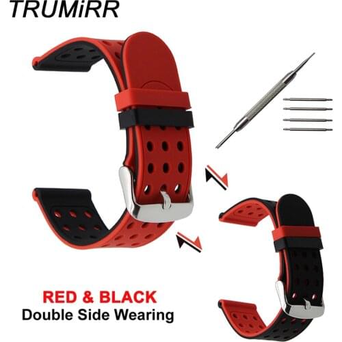 20mm 22mm 24mm Silicone Rubber Watchband Double Side Wearing Strap for Diesel Men Women Watch Band Wrist Belt Bracelet Black Red