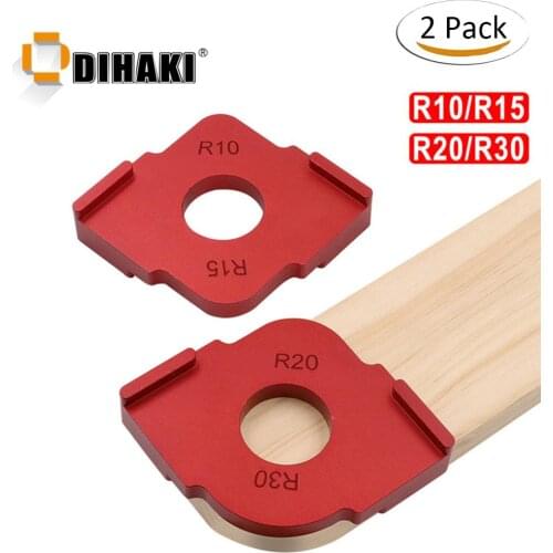 2 Pack Woodworking Trimming Radius Jig Router Templates R10 R15 R20 R30 Radius Corners Woodworking Arc Positioning Template
