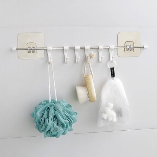 6Hooks Bathroom Multi-Purpose Hooks Racks Corner Hanger Wall Entrance Hallway Clothes Racks Bedroom Door Row Of Hooks Wardrobe