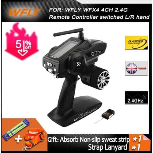WFLY WFX4 4CH 2.4G high speed surface radio 40 models led screen gun Remote Controller switched L/R hand for rc car and boat