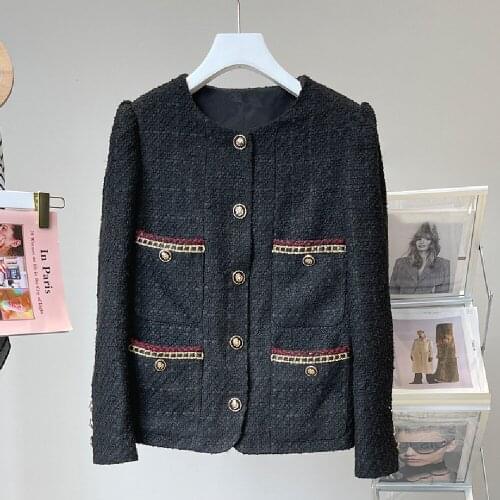 2021 Spring New designer womens blazer jackets High quality england style double-breasted plaid wool coat C357