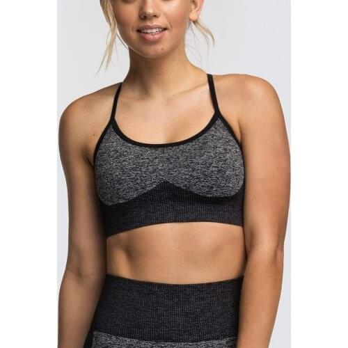 Ladies New Halter Sports Vest Outdoor Professional Sports Seamless Fitness Bra Running Shockproof Vest Sexy Beauty Back Top