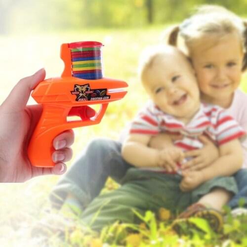 1 Set Classic Children Flying Saucer Guns 15 EVA Soft Bullets Outdoor Party Kids Toys Xmas Gifts