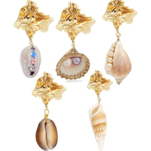 2019 Boho Cowrie Shell Earrings For Women Earring Hanging Statement Drop Dangle Earrings Sea Shell Summer Beach Jewelry Bohemian