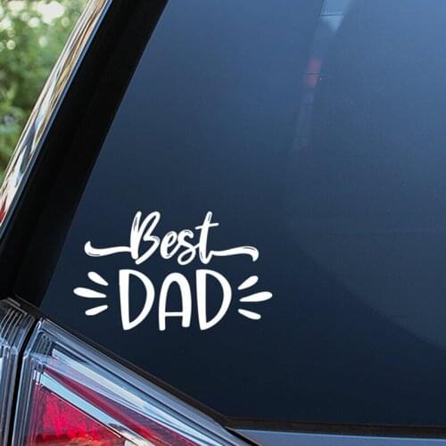 Black/Silver Best Dad Vinyl Car Sticker Gift for Dad Car Window Decor Cute Sticker Waterproof Removable S355