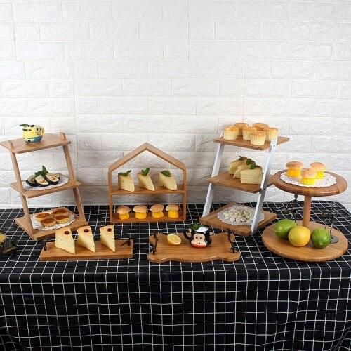 Wood Cake Table Dessert Candy Food Decoration for Lawn Wedding Party Tableware Decor Baking Shop Bread Cake Decorating Tools