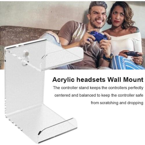 Game Controller Holder Wall Mounted Acrylic Headset Stand Hanger Space Saving Gamepad Holder Universal Wall Mount For PS4 Xbox