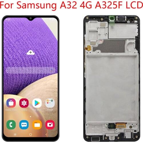 Original LCD display frame touch digitizing screen for Samsung Galaxy A32 4G A325 LCD display for Samsung A32 SM-A325F
