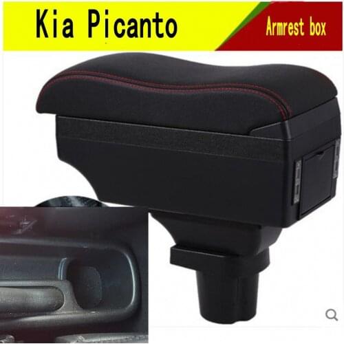 For kia picanto armrest box central Store content Storage box armrest box with cup holder ashtray USB interface