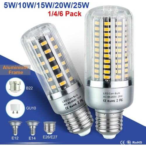 E27 E14 LED Bulb 5W 10W 15W 20W 25W Aluminum Radiator Corn Light 85-265V SMD5736 E12 B22 GU10 Bulb Lamp lampara Home Lighting