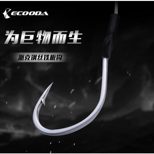 ECOODA Double Slow Jigging Assist Hooks1-7# Stainless Steel Hook Deep Sea Fishing Hooks Jigging Hook Pike Wire Hook