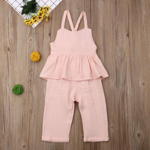 Emmababy New Fashion Sweet Toddler Kids Baby Girls Clothes Sleeveless Backless Ruffle Romper Jumpsuit Outfits Sunsuit 1-6Years