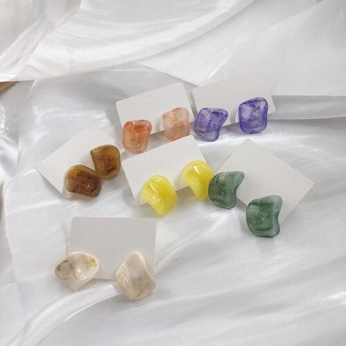 Korean Fashion Earrings Niche Temperament Irregular Transparent Retro Earrings Girl Fashion Trendy Earrings