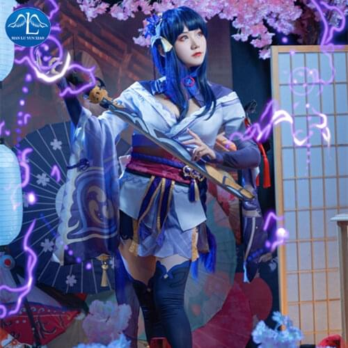 ManLuYunXiao Game Genshin Impact Cosplay Raiden Shogun Costume Baal Cos Anime Cosplay Women Halloween Outfit Custom Made