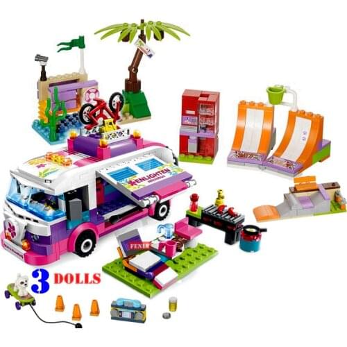 Moc Creator Ideal Tourist Picnic Car Trailer Tractor Diy Building Block Set Transport Childrens Educational Bricks Toys Gifts