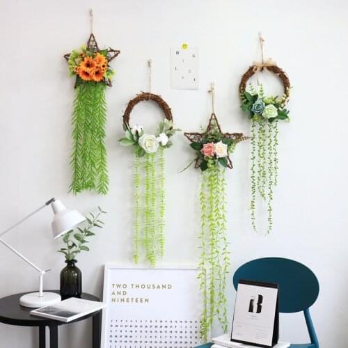 Simulation green plant Hot Macrame Wall Hanging Tapestry Wall Decor Boho Chic Bohemian Woven Home Decoration