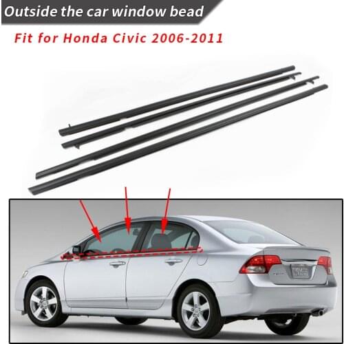 Window Moulding Trim Weatherstrips Seal Belt For Honda Civic 2006 2007 2008 2009 2010 2011