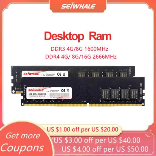 SEIWHALE Ram Ddr3 8Gb 1600Mhz Memoria Desktop Memory Rams With Heat Sink Dimm Pc3 Compatible Intel/Amd