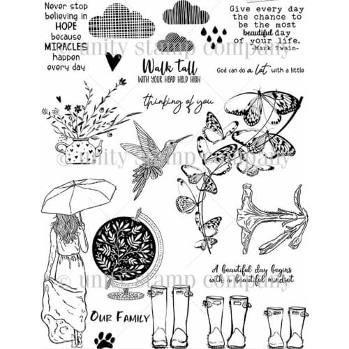 Girl Transparent Clear Silicone Stamp/Seal for DIY scrapbooking/photo album Decorative clear stamp A7395