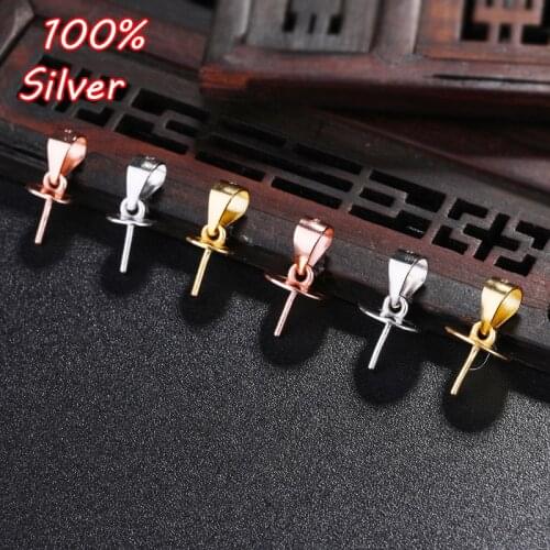 Silver 925 6mm 8mm Clasp Pinch Clips Connectors Melon Seeds Buckle Pendant DIY Necklace Bracelet Connectors Jewelry Findings