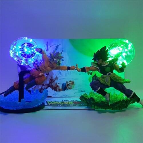 Table Lamp Broly VS Goku Led Action Figure Night Lights Xmas Gift Broli Ultra Goku Lighting Lampara DBZ Visual Led