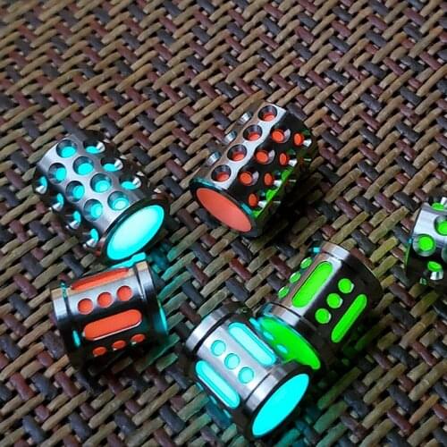 Luminous Titanium Knife Beads Fluoresce Umbrella Rope Paracord Beads EDC Toy Keyring Accessories Bracelet DIY Bead