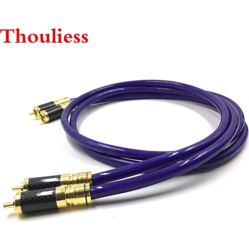 Thouliess Pair HIFI 2RCA Male Cable RCABalanced Reference Interconnect Audio Cable Gold plated PLUG for MC-SILVER IT-65G Wire