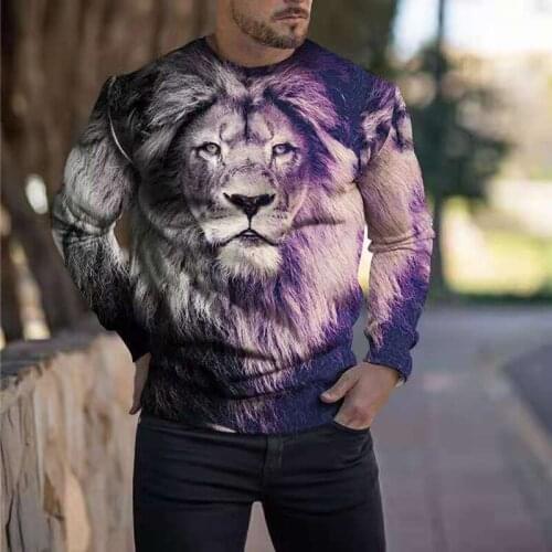 Spring Autumn Animal Lion 3D Printed Men Hoodies Unisex Casual Pullover Mens Animal Clothing Hoodie Funny Sweatshirt Sportswear