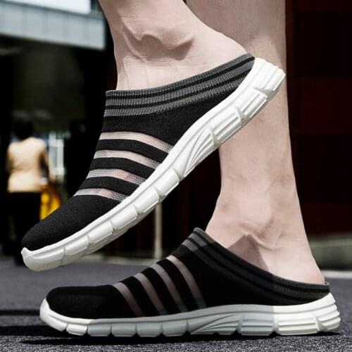 Fashion Men Shoes 2020 Summer breathable fish silk slippers male Comfortable lightweight High Quality non-slip Mesh casual Shoes