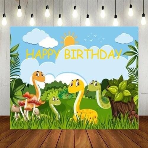 Vinyl Photography Backdrop Props Cartoon Animals Monkey Swinging On Vines In A Garden For Kids Birthday Party Decoration