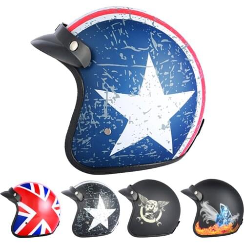 BLD Vintage Scooter Motorcycle Jet Helmet Retro Cafe Racer Motorbike Riding Open Face Capacete High Quality Unisex Moto Casco