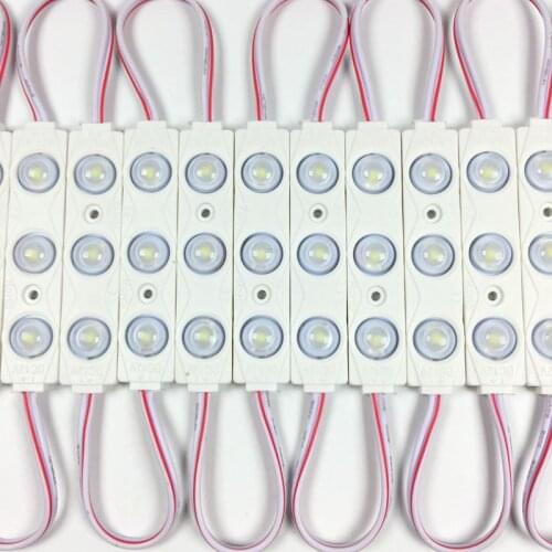 Injection with lens RGB LED module SMD 2835 waterproof LED advertising light module DC12V 1.5W 3 led IP66 75mm*15mm*5mm