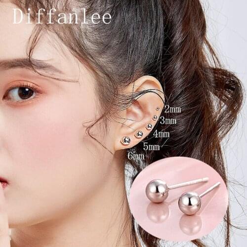 High Quality Ear Studs Piercing Cartilage Earrings for Women Smooth Round Ball Earrings Jewelry Stud Earring brincos Accessories