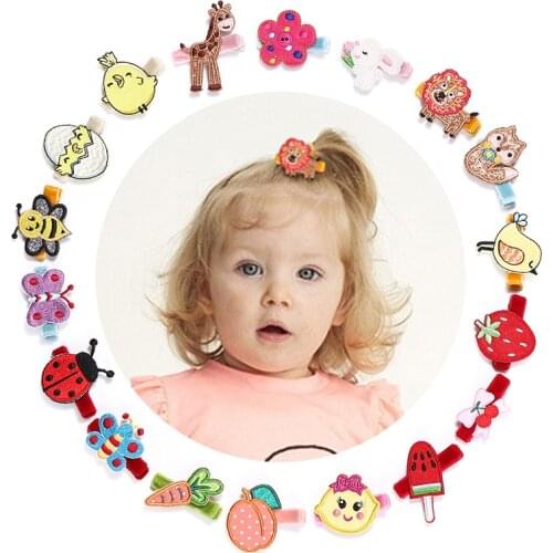 Baby Girl Infant Hair Newborn Clip Headwear Princess Cute Hairpin Gift Children Fruit Animal Strawerry Cherry Butterfly Flower