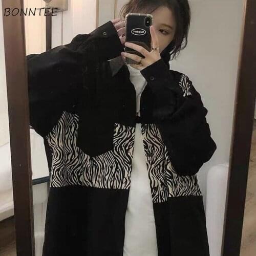 Summer Shirts Women Vintage Zebra Striped Streetwear Korean Style Fashion All-match Pockets Turn-down Collar Female Top Harajuku