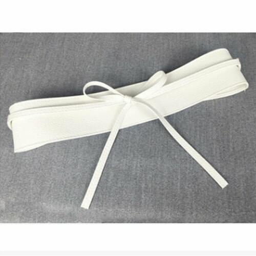 Women PU Leather Belts 2019 new Women Casual Solid Lace Up Bow Waist Belt Wide PU Leather Belts Five Color