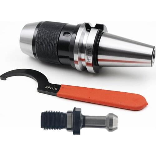 1 set BT40 APU16 Range:1-16mm BT40 APU13 1-13mm Integrated keyless self tight Drill chuck for lathe milling