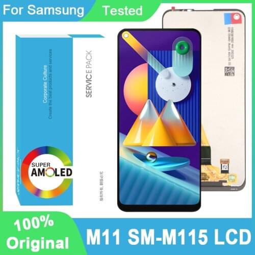 100% Original 6.4" PLS IPS Display For SAMSUNG Galaxy M11 SM-M115 M115F Full LCD Display Touch Screen Repair Parts