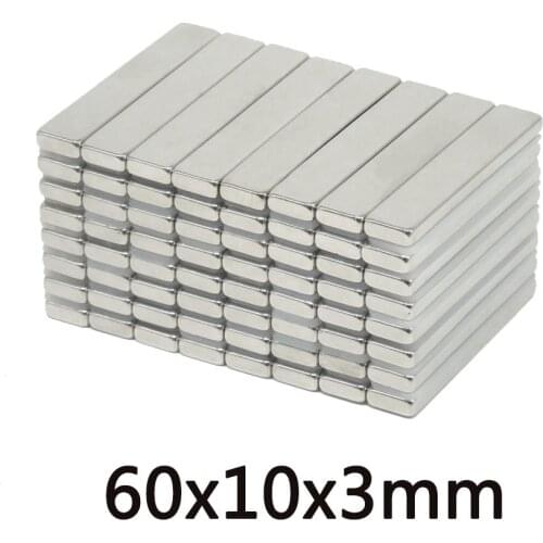 2~100PCS60x10x3 N35 Quadrate sheet Magnet Powerful Strip Magnets 60x10x3mm NdFeB Strong Neodymium Magnets 60*10*3mm Block magnet