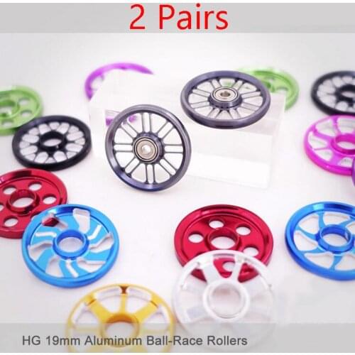 2 Pairs 19mm Aluminum Guide Roller for Tamiya Mini 4WD Car Model