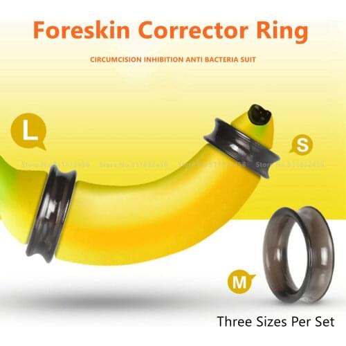 3Pcs/set Silicone Male Foreskin Corrector Resistance Ring Delay Ejaculation Penis Rings Sex Toys for Men Daily/Night Cock Ring