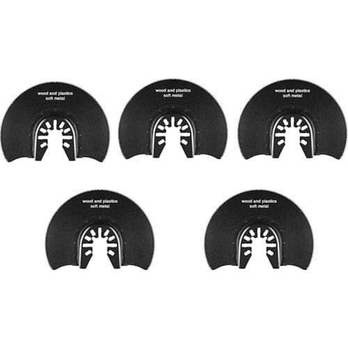 5Pcs Oscillating Multi Tool Semi Circular HCS Segment Saw Blade for Cutting Wood Multifunction Power Tool 88mm