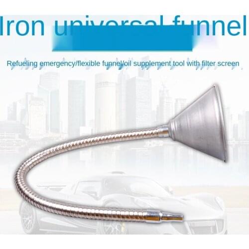 Automobile and Motorcycle Iron Fuel Universal Funnel Gasoline Engine Oil Diesel Fuel Filling Funnel with Filter