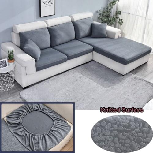 Knitted Fabric Sofa Cushion Covers for Living Room Elastic Sofa Funiture Protector Couch Cover Blue Strenth Slipcovers 1piece